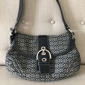 Black Coach Logo Shoulder Bag